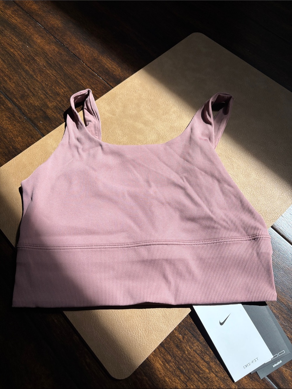 Nike Mauve Ribbed Crop Sports Tank